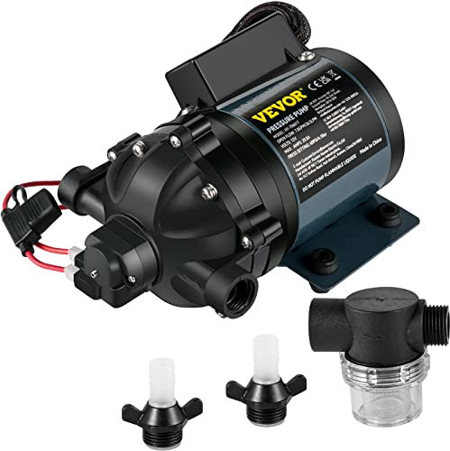 VEVOR Pompa Autoadescante 12 A per Lavaggio Auto Barche Camper Veicoli di Corrente Continua 240 W, Pompa d'Acqua di Lavaggio Portatile in ABS Portata Max. 31,8 L/min per Veicoli Mobile Ponte Barche