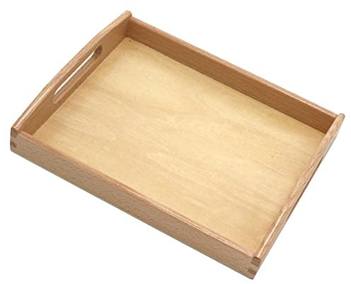 Baoblaze Montessori-Holztablett, langlebiges Montessori-Sandtablett-Spielzeug, leichte pädagogische rechteckige Holztabletts für und Unterrichten, Klein