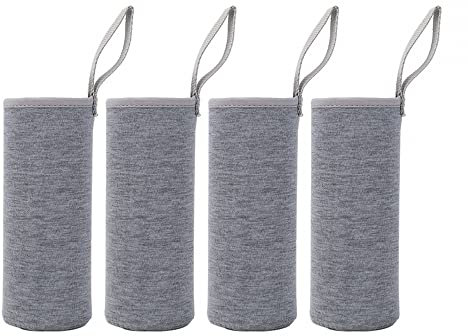 DONGKER Neoprenhülle für Trinkflasche, 4 Stück 550ml Wasserflasche Thermo-Hülle, Flaschen Thermo-Hülle Taschen Thermohülle Isolierhülle Zur Wärmespeicherung