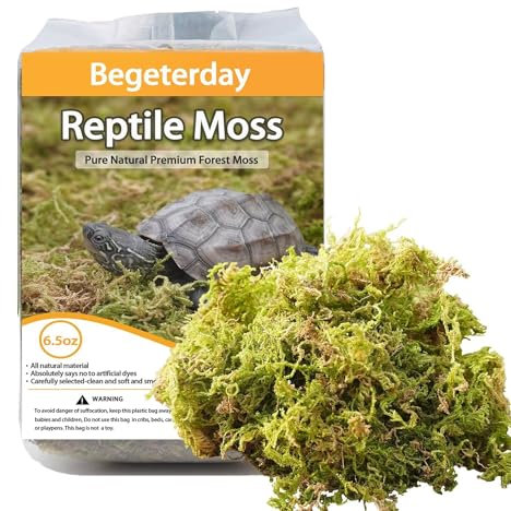 Begeterday 180g Reines Natürliches Moos für Schildkröten, Ideales Zubehör für Schildkrötenbecken, Gut für Die Aufrechterhaltung Der Luftfeuchtigkeit Und Zum Warmhalten im Winter