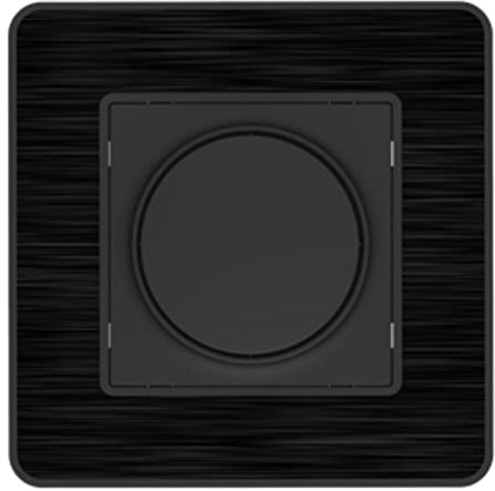 Variateur rotatif complet compatible LED 16A - métal Noir brossé - Kouro - Zenitech