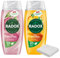 Radox Shower Gel Bundle - Mandarin & Apricot, Grapefruit & Ginger - Zesty and Energizing Scents for a Refreshing Shower Experience with Wash Cloth