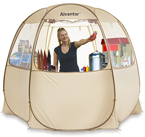 Alvantor Pop-Up-Zelt, 30,5 x 30,5 cm, einfache Einrichtung für Verkäufer, kommerzielle Qualität, tragbare Pavillons, Beige
