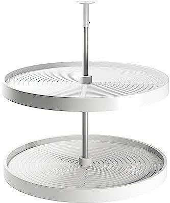 Emuca - Satz Shelvo runde Ablagen für Küchenmodul, 800, Weißer Kunststoff und Aluminium