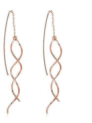 Philip Jones Rose Gold Plated Spiral Thread Earrings
