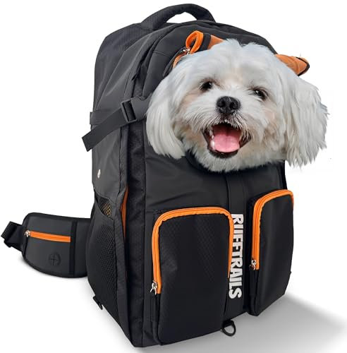 Miracle Pets Rufftrails Zaino per Cani 9kg max - Transportino Gatto ed Cani di Piccola Taglia con Cinghia di Sicurezza, Zaino Cane con Buona Ventilazione, Perfetto per Viaggi, Escursioni ed Trekking