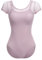 FYMNSI Damen Ballettanzug Ballettbody Sport Yoga Tanz Body Gymnastikanzug Trikot Kurzarm Bodysuit Mesh Einteiler Turnanzug Leotards Overall Oberteile Tops Elegant Ballett Bekleidung Violett S
