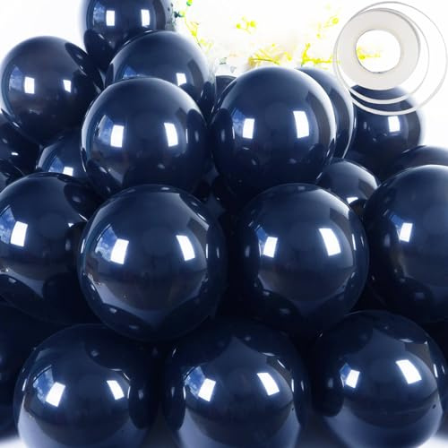 Nelotaor 50 Pcs 12 Inch Navy Blue Balloons for Birthday, Bridal Shower, Baby Show Decorations