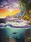 PSYWORK Schwarzlicht Poster | Pacific Dream | 64x90cm | ungerahmt | Kunstdruck | Fantasy | Wandbild | Wandposter | Meer | Delphine