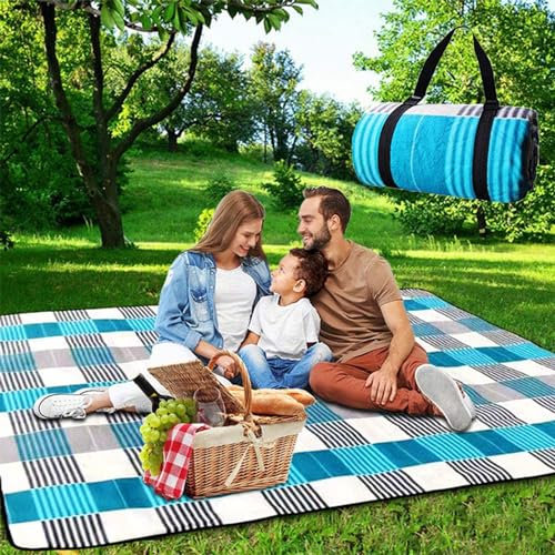 2 Stück Picknickdecke Wasserdicht Sanddicht Strandmatte Sanddurchlässig Faltbar Campingdecke Outdoor Ultraleicht Mit Griff Für Outdoor Picknick Garten Strand Camping,L,Plaid