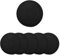 Encasa XO Tovagliette da Tavola Set di 6 | Tovagliette Rotonde in Cotone - Diametro 33 cm | Nero | Stile a Coste Fatto a Mano