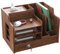 Hggzeg Organizador de escritorio de madera, gran capacidad, organizador de archivos y documentos A4, caja de almacenamiento de suministros