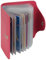 IHIGOGOFA Porte Cartes de Crédit Femme Homme Cuir 40 Fentes (Rose Rouge)
