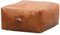 Marrakesch Vintage Sitzkissen Hocker inklusive Füllung und aus echtem Leder | Pouf Sitzhocker Fjord Gross 60cm in Cognac Braun | Fußhocker Sitzsack als Skandinavische Schlafzimmer Wohnzimmer Deko