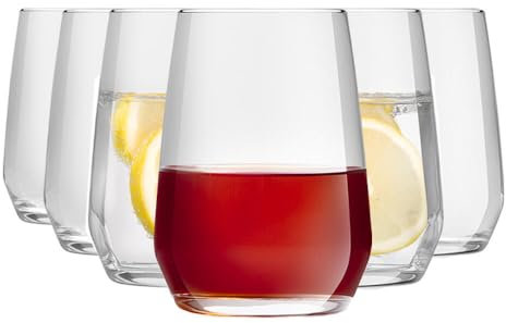 Murago - Longdrinkgläser 6er Set Elegance ca. 450ml - Spülmaschinenfeste Trinkgläser Set ohne Stiel Weingläser Tumbler Gläser Moderne Große hohe dünne Gläser für Whisky Wassergläser Trinkglas