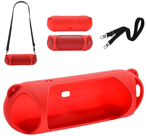 Xingsiyue Silikonhülle für Beats Pill Bluetooth Lautsprecher, Tragbares Reiseetui Stoßfest mit Schultergurt, Schutzcover Lautsprecherhülle