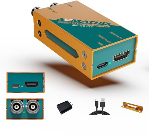 AVMATRIX MINI SC1112 SDI zu HDMI Konverter, FHD 1080P with Pocket Size | SDI mini converter,SDI/HDMI Converter,SDI to HDMI converter,Taschenformat & Einfache Montage, USB-C Stromversorgungslösung