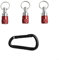Compact 3pcs Non-Slip Drill Bit Holders Keychain Set for SDS Shank Power Tools with Carabiner Easy Carry Solution(Red)