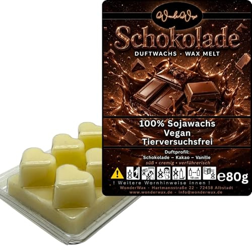 WonderWax® Duftriegel 6 x Duftwachs Herzen Weiß Schokoladentraum | Farbe: Weiß | Raumduft für Duftlampen, Wax Melt, Sojawachs, Indoor Duftöl Wachs schmelzen für Aromalampe