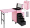 OUBUBY Kosmetikkoffer Trolley 2 in 1 Kosmetikkoffer Groß Kosmetik Trolley Make up Koffer Schminkkoffer mit Rollen & 4 Schubladen Friseurkoffer Alu Beauty Case Nagelkoffer Multikoffer (Schwarz)