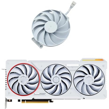 BDAKQJV Carte Graphique CF9015U12D 7PIN RTX4070 Ti GPU Ventilateur de Remplacement for ASUS GeForce RTX 4070 Ti Super TUF Blanc OC Ventilateur Graphique(A-Fan)