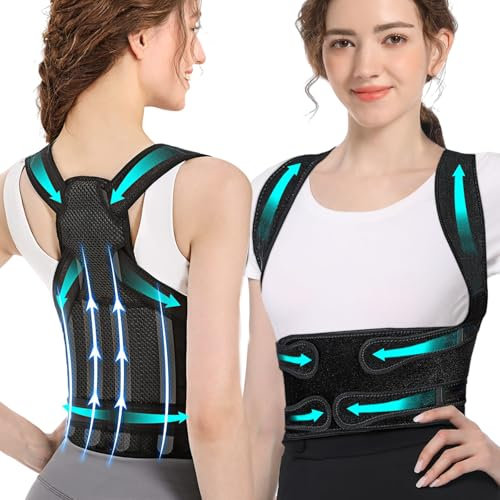 TYBYBB Rücken Geradehalter 41''-49'' Rückenstützgürtel Schultergurt Haltungskorrektur Gerader Rücken Herren Damen Rückenbandage Posture Corrector Men Women Haltungstrainer Rückengurt Haltung(L)