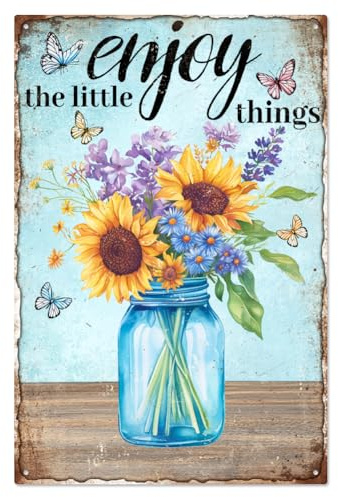 WADORN Vintage Sonnenblumenstrauß Metallblechschild, 20x30cm Lustiges Retro Garten Blechschild Gärtner Geschenk Wandkunst Plakette Dekor Outdoor Frühling Poster Dekor Für Garten Hof Zuhause