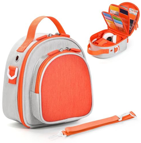 TATAVR Carrying Case Compatible with Yoto Mini, Card Holder Hold Up to 30 Cards, Travel Storage Bag with Adjustable Shoulder Strap for Audio Music Player & Headphone, Bag Only (Grey)