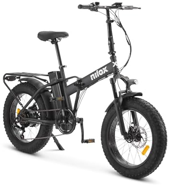 Nilox X8 Pro E-Bike, faltbares Elektrofahrrad, bis zu 70 km Reichweite, max. 25 km/h, 36 V 250 W Motor, herausnehmbarer Akku, 20 Zoll Räder, Shimano 6-Gang-Schaltung, Scheibenbremsen, Schwarz