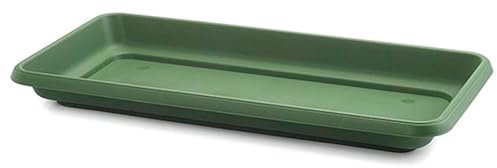 Acan Tradineur - Plato Jardinera de 80 cm - Macetero, Maceta para Plantas y Flores Rectangular - Fabricado en Plástico - 7 x 36,5 x 77,5 cm - Color Verde