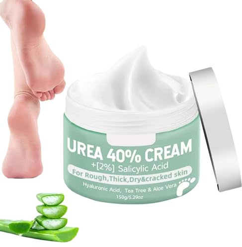 Urea Creme 40 prozent 150 Gramm,raue und Rissige Haut,Fusscreme Feuchtigkeit & Reparatur für Ellenbogen,Knie,Füßen & Händen,Fußpflege Fusscreme
