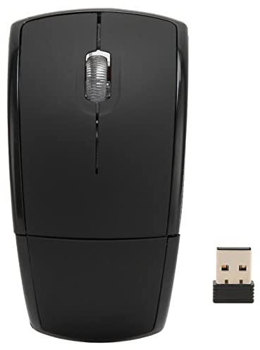 Dioche Klappbare Drahtlose Maus, Faltbare Maus -Reisemauge Tragbare Kompakt 2,4 G Drahtlose Klapp -Travel, 1600DPI Matte Office Gaming für Laptop, Notebook, PC, Computer (Black)