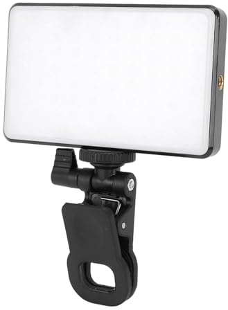 VBESTLIFE Tragbare Selfie-Licht-Videokonferenzbeleuchtung mit 80 LEDs und Clip, Wiederaufladbar, 1500 MAh, CRI 90+, 3 Lichtmodi für Telefon, Webcam, Laptop, Foto-Make-up