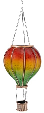 EUROtops Solar-Heißluftballon XXL 82 cm, 40 flackernde LEDs, wetterfest | Outdoor-Deko zum Aufhängen, Solar-Gartenleuchte, Hängelampe, warmweiß, für Balkon, Terrasse