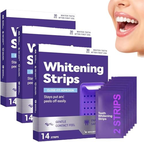 Purple Teeth Whitening Strips,Gentle Surface Stain Reduction & Natural Shine, Teeth Brightening Kit,Daily Portable Brightening Purple Strips for Teeth, Instantly Brighten Your Smile (3 Box)