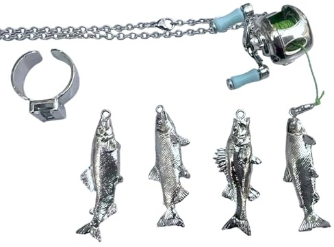 Miniature Fishing Reel Necklace Jewelry for Anglers Realistic Rotating Spool Design Portable Accessory Birthday Gift Interactive Gift