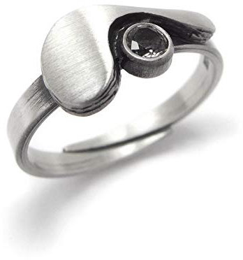 Nord-Form Zierlicher Damenring mit Bergkristall 925/ Silber