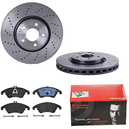 2 Bremsscheiben belüftet 322 mm + Bremsbeläge Vorne von Brembo Gelocht/innenbel (1420-54421) Bremsensatz Bremsanlage Bremsen-Kit,Bremsenset, Bremsscheiben, Bremsbeläge, Bremsen-Set, Beläge,