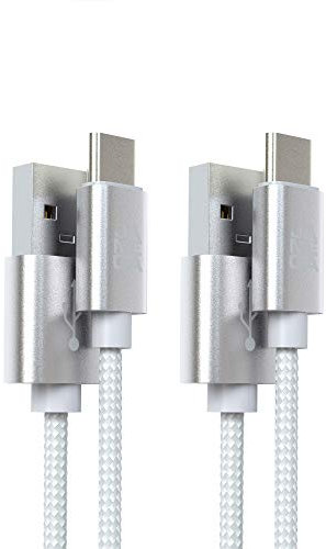 JAMEGA – USB Typ C Kabel Weiß [2 Stück 3m] | 3A Nylon geflochten USB C Ladekabel und Datenkabel Fast Charge Snyc schnellladekabel kompatibel mit Samsung Galaxy S10/S9, Huawei P30/P20
