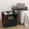 sogesfurniture Table de Chevet, Table de Nuit, Table Roulante de Lit Canapé pour Ordinateur Portable, avec Compartiment Ouvert, 2 Tiroirs, Plateau pivotant, pour Chambre Salon, Noir