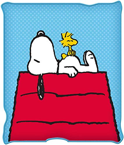 Silver Buffalo Peanuts Snoopy Überwurfdecke aus Mikroplüsch, 114 x 152 cm, Blau und Rot