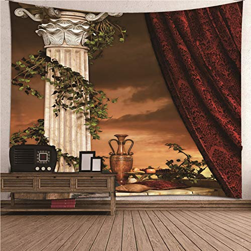 Beydodo Wandteppich Psychedelic Indisch Vase Tapisserie Wandbehang Wandteppich Vintage 150x130CM
