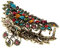 Inzopo Pince à cheveux vintage chic en alliage de métal strass grande taille pinces à cheveux fantaisie épingles à cheveux pour femmes barrettes à cheveux accessoires pour cheveux épais - Multicolore,