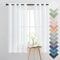 PONY DANCE Landhaus Gardinen Weiss Halbtransparent - H 160 x B 140 cm Vorhang Kurz Leinenoptik Gardinen für Küche & Kleine Fenster Weiße Vorhänge mit Ösen, 2 Stücke