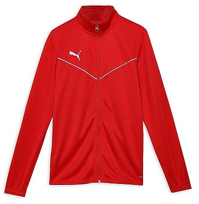 PUMA Unisex Teamrise Training Poly Jacket Jr Sweatshirt, Puma Red-puma White, 128 EU