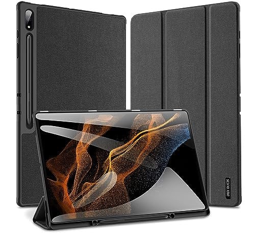 Dux Ducis Domo Series - Funda Protectora Triple para Samsung Galaxy Tab S9 Ultra- X910/X916B/S8 Ultra- X900/X906, Color Negro