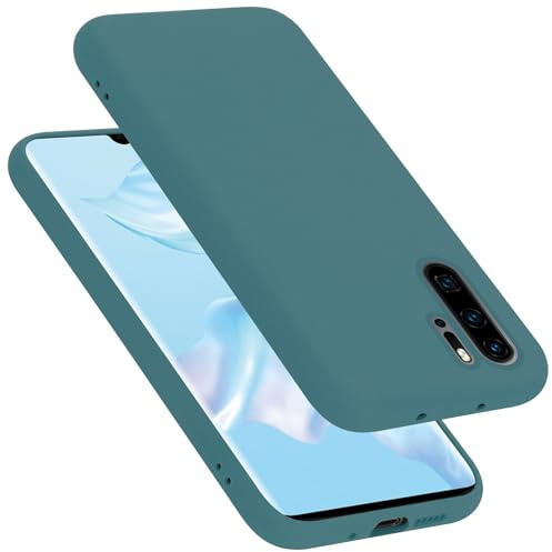 Cadorabo Hülle kompatibel mit Huawei P30 PRO Hülle Silikon Handyhülle für P30 PRO Case aus flüssigem Silikon- Kratzfeste und stoßfeste dünne TPU Schutzhülle - Liquid GRÜN