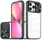 Bakicey Coque de protection en silicone anti rayures - Cache coulissant pour appareil photo - Mate et translucide - Compatible avec iPhone 13 (6,1'') - Noir