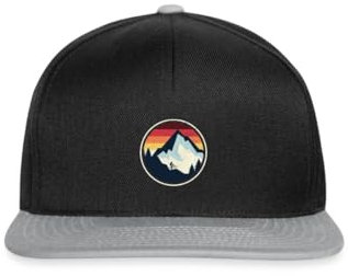 Spreadshirt Mountainbike MTB Downhill Berg Vintage Snapback Cap, One Size, Schwarz/Grau