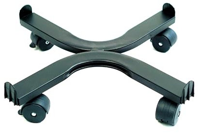 Tecnokit Carrello Porta Piante e Fiori, Circolare per vasi da ø cm 25, con 4 Ruote in plastica ø cm 4, Massimo carico kg 90, Robusta Struttura in Acciaio, Arredamento Giardino (Nero)